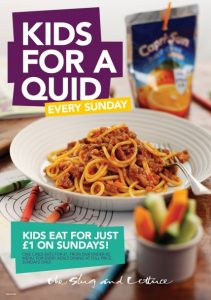Kids eat for £1 at The Slug and Lettuce on Sundays